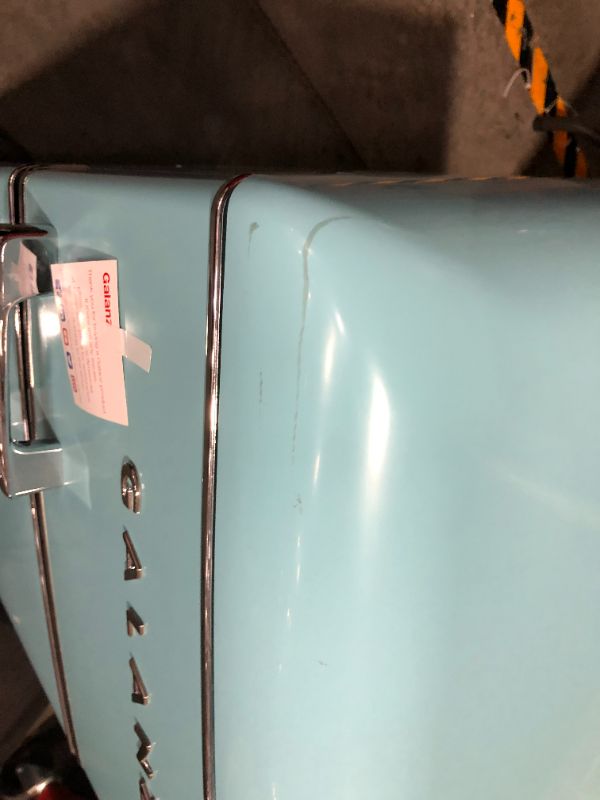 Photo 7 of ***DAMAGED - SCUFFED AND SCRAPED - USED AND DIRTY - POWERS ON***
Galanz Retro Compact Mini Fridge with Freezer, 2-Door, Energy Efficient, Light Blue