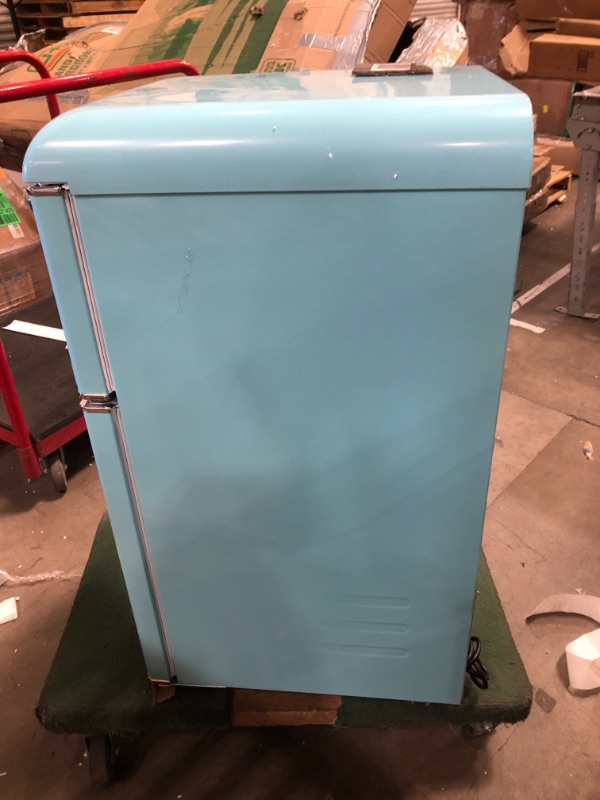 Photo 11 of ***DAMAGED - SCUFFED AND SCRAPED - USED AND DIRTY - POWERS ON***
Galanz Retro Compact Mini Fridge with Freezer, 2-Door, Energy Efficient, Light Blue
