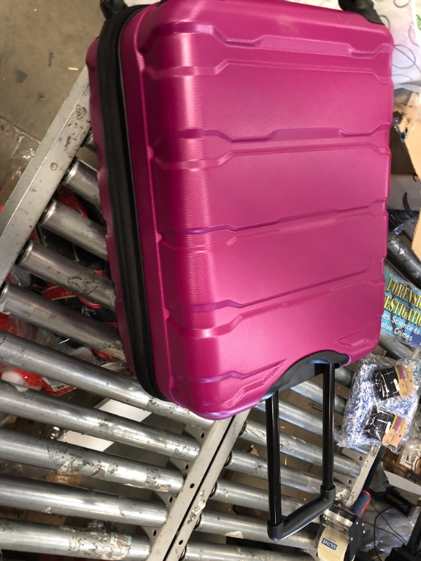 Photo 2 of Samsonite Omni PC Hardside Expandable Luggage with Spinner Wheels, Checked-Medium 24-Inch, Radiant Pink Checked-Medium 24-Inch Radiant Pink