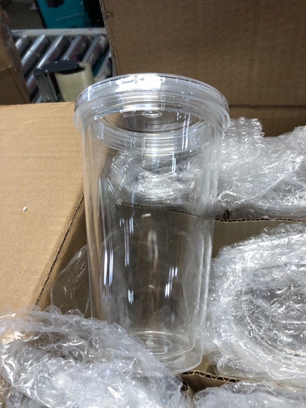 Photo 2 of 30 Pack Clear Insulated Tumbler with Lids and Straw 16 oz Double Wall Plastic Travel Tumbler Reusable Plastic Iced Coffee Cup Classic Tumbler Cup for Office Car Home School Coffee Water Juice