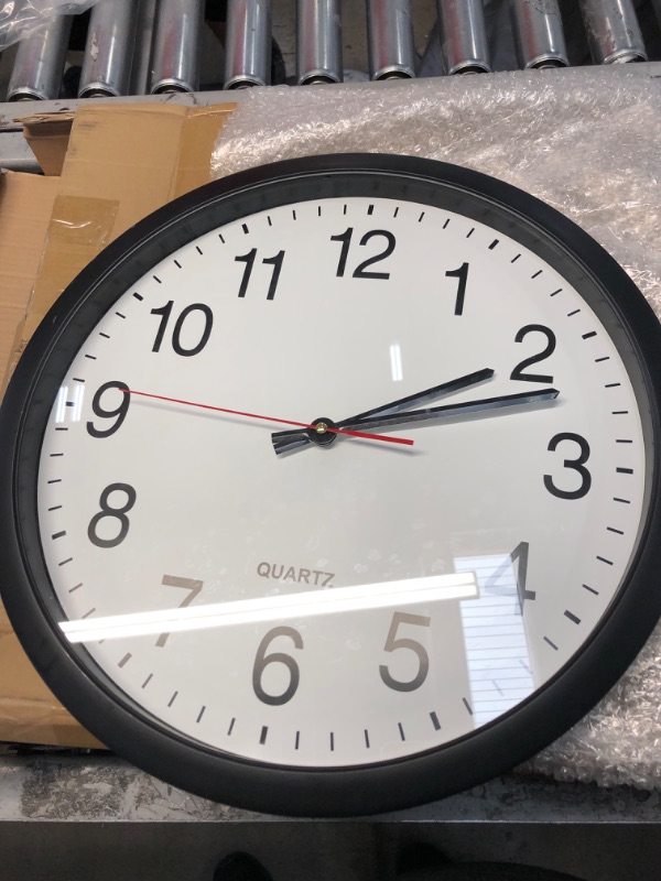 Photo 1 of Bernhard Products Black Wall Clock Silent Non Ticking - XL 18 Inch