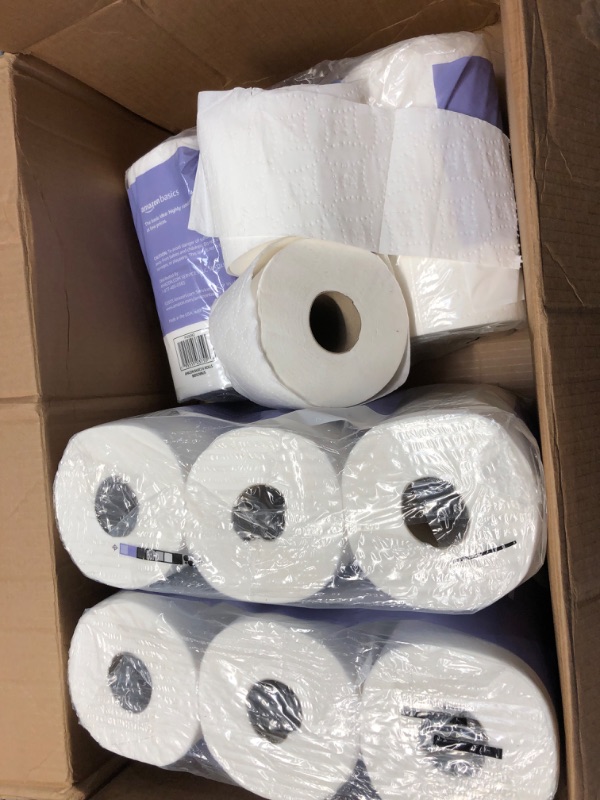 Photo 2 of Amazon Basics 2-Ply Toilet Paper, 30 Rolls (5 Packs of 6), White
