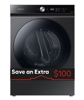 Photo 1 of SCRATCHED TOP**Samsung 7.6-cu ft Stackable Steam Cycle Smart Electric Dryer (Brushed Black)