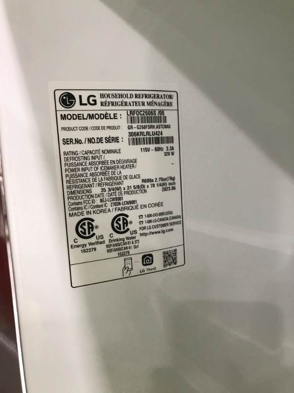 Photo 5 of DENTED FRONT**LG Counter Depth MAX InstaView 25.5-cu ft Counter-depth Smart French Door Refrigerator with Dual Ice Maker (Stainless Steel)