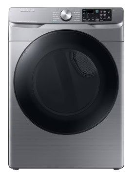 Photo 1 of DENTED BACK SIDE**Samsung 7.5-cu ft Stackable Steam Cycle Smart Electric Dryer (Platinum)