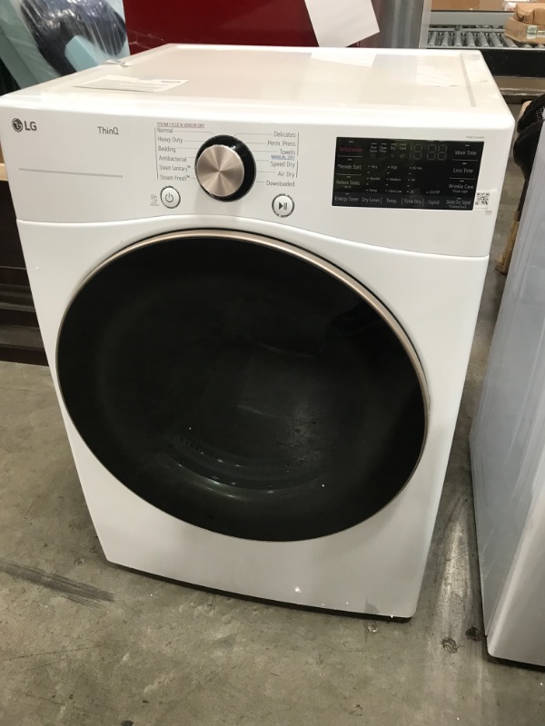 Photo 2 of LG True Steam 7.4-cu ft Stackable Steam Cycle Smart Electric Dryer (White) 