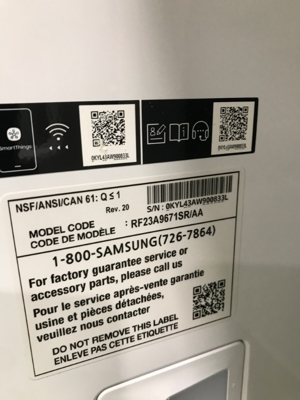 Photo 5 of DENTED EDGE**Samsung 22.8-cu ft 4-Door Counter-depth Smart French Door Refrigerator with Dual Ice Maker and Door within Door (Fingerprint Resistant Stainless Steel) 