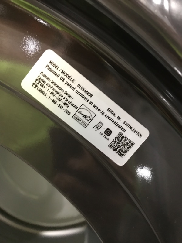 Photo 4 of LIKE NEW**LG True Steam 7.4-cu ft Stackable Steam Cycle Smart Electric Dryer (Black Steel)