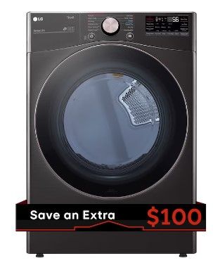 Photo 1 of LIKE NEW**LG True Steam 7.4-cu ft Stackable Steam Cycle Smart Electric Dryer (Black Steel)