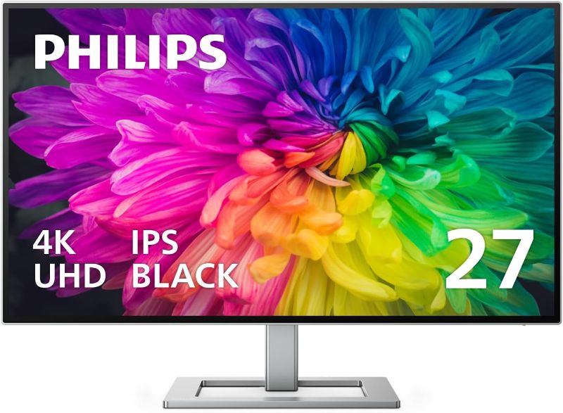 Photo 1 of PHILIPS Creator Series 27E2F7901 27" 4K UHD IPS Black Display, USB-C, Built-in KVM, Height Adjustable, Daisy Chain, PD 96W, MacBook/PC Compatible, 
