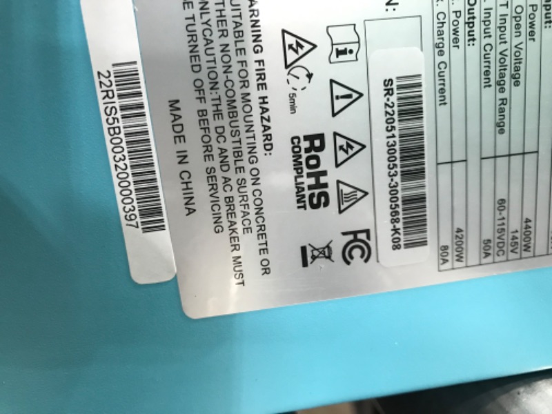 Photo 3 of *READ NOTES* Renogy 48V 3500W Pure Sine Wave Inverter, All-in-One w/MPPT Charge Controller,48VDC to 120VAC, LCD&LED & Smart Lithium-Iron Phosphate Battery 48V 50Ah 4500+Deep Cycles,Built-in BMS and Bluetooth