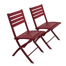 Photo 1 of 2 Pieces Outdoor Folding Chairs Aluminum Patio Dining Chair, Red
