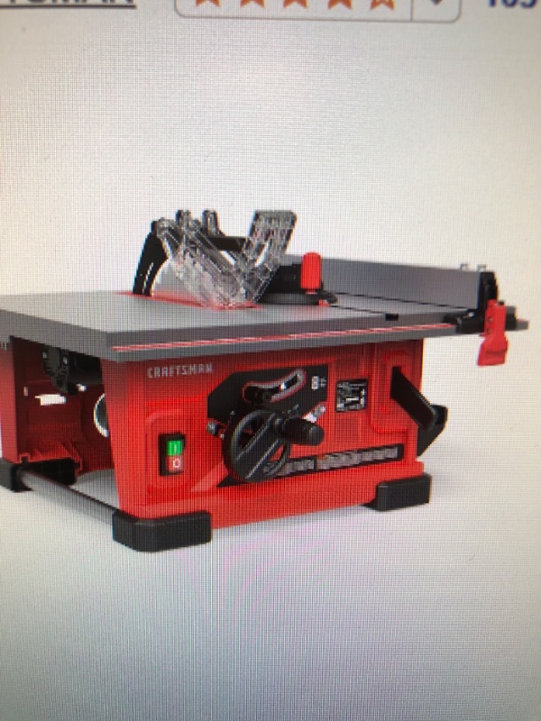 Photo 1 of CRAFTSMAN 8.25-in 13-Amp Portable Benchtop Table Saw
