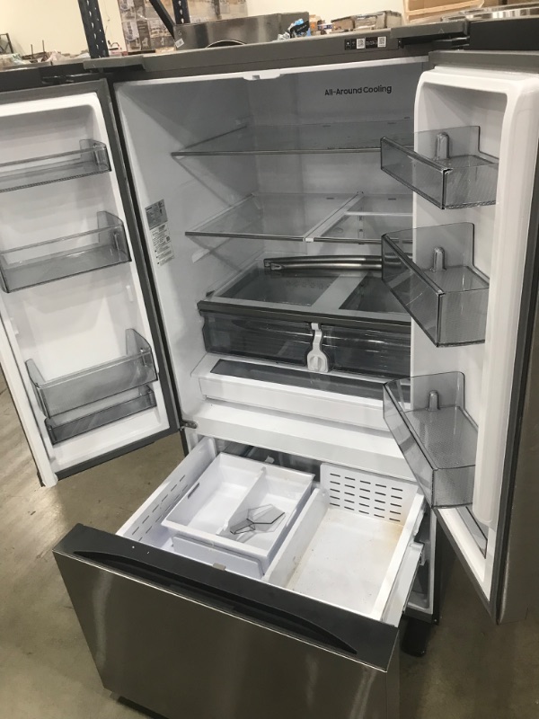 Photo 8 of Samsung Mega Capacity 31.5-cu ft Smart French Door Refrigerator with Dual Ice Maker (Fingerprint Resistant Stainless Steel) ENERGY STAR
