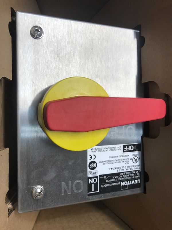 Photo 2 of 30 Amp 600-Volt 304 Stainless Steel Non-Fused Powerswitch Safety Disconnect Switch with Factory Installed Aux Contact
