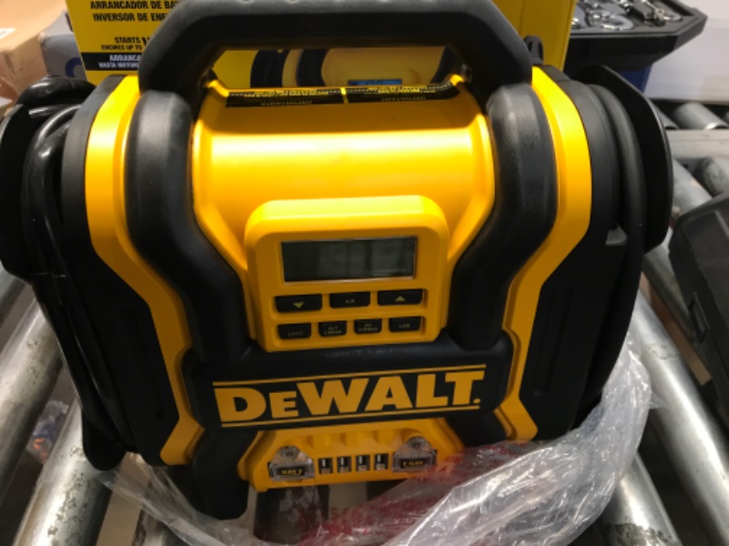 Photo 3 of DEWALT n1600 Peak Amp Automotive Jump Starter, Portable Power – Four 15W USB Ports, 500-Watt Inverter,120 PSI Air Compressor