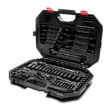 Photo 1 of Husky 1/4 in., 3/8 in. and 1/2 in. Drive 100-Position Universal SAE and Metric Mechanics Tool Set (105-Piece)