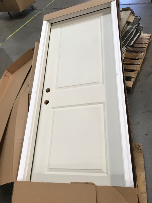 Photo 2 of 32 in. x 80 in. Carrara Right-Hand Primed Composite 20 Min. Fire-Rated House-to-Garage Single Prehung Interior Door