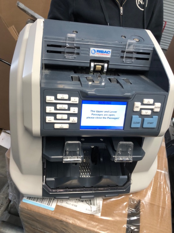 Photo 2 of Ribao BCS-160 Two-Pocket Mixed Denomination Money Counter, Bank Grade Multi Currency Cash Bill Counter & Sorter with Reject Pocket Serial Number 