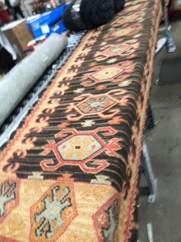 Photo 1 of 2'8 x 8'10 BROWN /ORANGE RUNNER RUG 