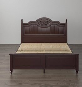 Photo 1 of **BOX 1/2****   FUFU&GAGA Solid Wood Platform Bed with Headboard for Kids Teens Adults, Queen Size