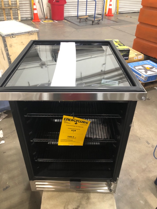 Photo 2 of ***Parts Only***Velieta 24 Inch Beverage Refrigerator Cooler,210 Cans Wide Beverage and Beer Fridge with Glass Door and Powerful Cooling Compressor, Built-in/Freestanding Drink Fridge for Kitchen, Bar or Office 24 Inch Wide Beverage Refrigerator