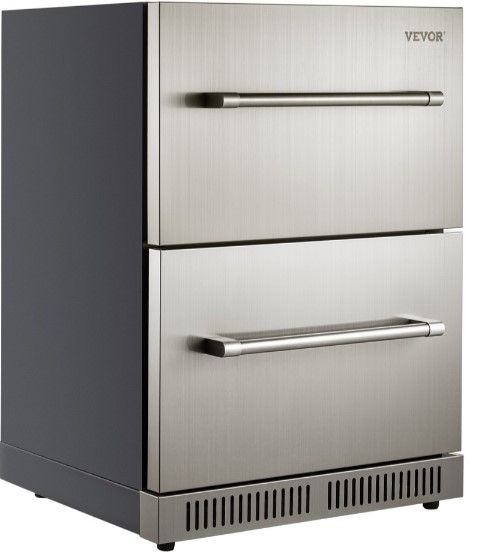 Photo 1 of (PARTS ONLY)VEVOR Under counter Refrigerator Built-in Double Drawer Refrigerator 24" SUS