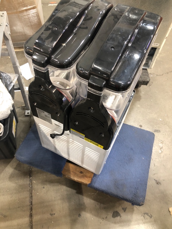 Photo 1 of **DOES NOT TURN ON/NEEDS PROFESSIONAL REPAIR**   VEVOR Commercial Slushy Machine, 24L/6.4Gal Two Bowls, 100 Cup Margarita Smoothie Frozen Drink Maker, 640W Stainless Steel Margarita Machine, Slushie Machine for Party Cafe Restaurants Bars Home