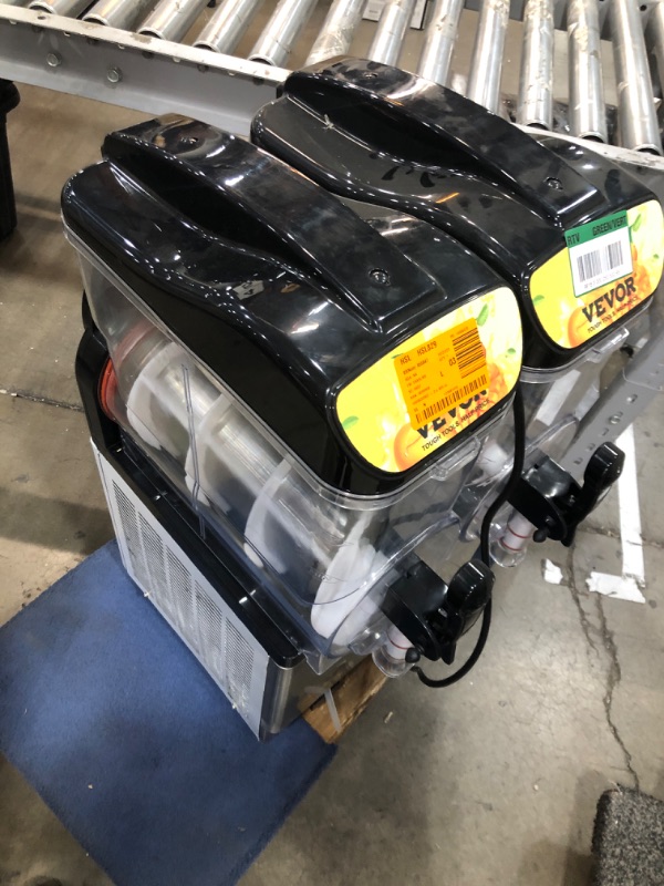 Photo 1 of **DOES NOT TURN ON/NEEDS PROFESSIONAL REPAIR**   VEVOR Commercial Slushy Machine, 24L/6.4Gal Two Bowls, 100 Cup Margarita Smoothie Frozen Drink Maker, 640W Stainless Steel Margarita Machine, Slushie Machine for Party Cafe Restaurants Bars Home