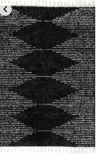 Photo 1 of 3'x5' Rugs USA Black Temara Moroccan Diamond Pinstripes Tassel rug - Contemporary Rectangle 3' x 5'
