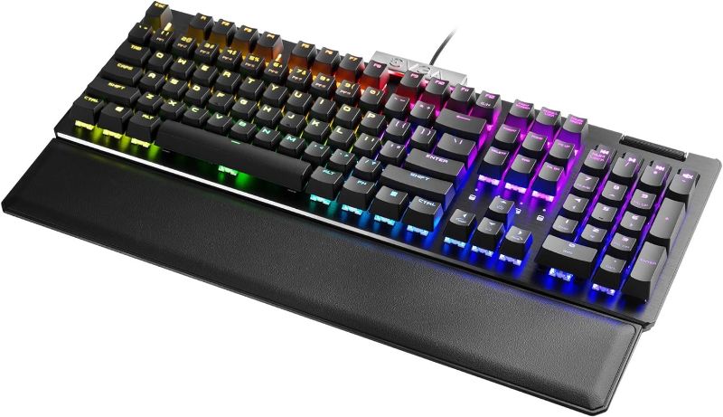 Photo 1 of EVGA Z15 RGB USB Gaming Keyboard, RGB Backlit LED, Hotswappable Mechanical Kailh Speed Silver Switches (Linear), 821-W1-15US-KR, Black
