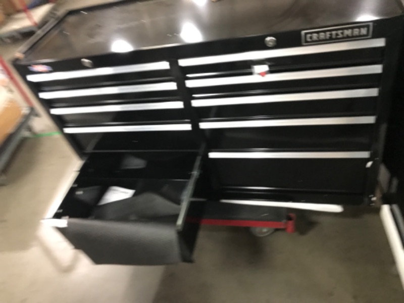 Photo 1 of CRAFTSMAN 2000 Series 52-in W x 37.5-in H 10-Drawer Steel Rolling Tool Cabinet (Black)
