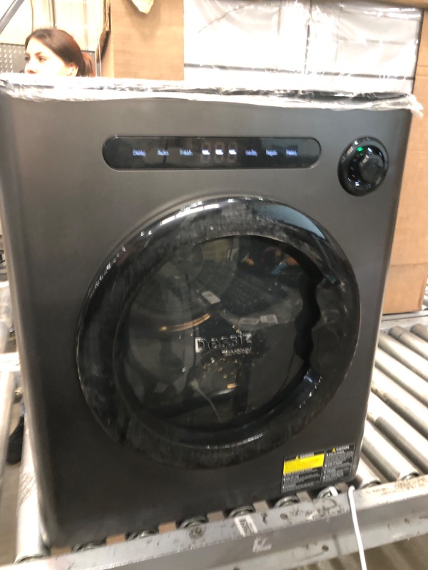 Photo 1 of 1.6 cu.ft. vented Front Load Electric Dryer in Gray with Auto Control, UV Sterilization Technology


