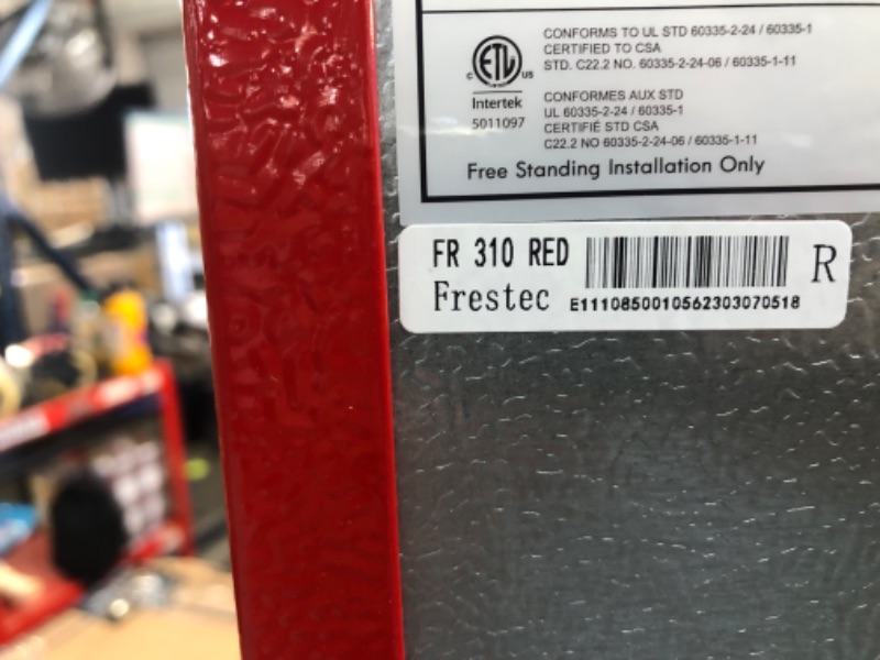 Photo 5 of Frestec 3.1 CU' Mini Refregiator, Compact Refrigerator, Small Refrigerator with Freezer, Red (FR 310 RED)