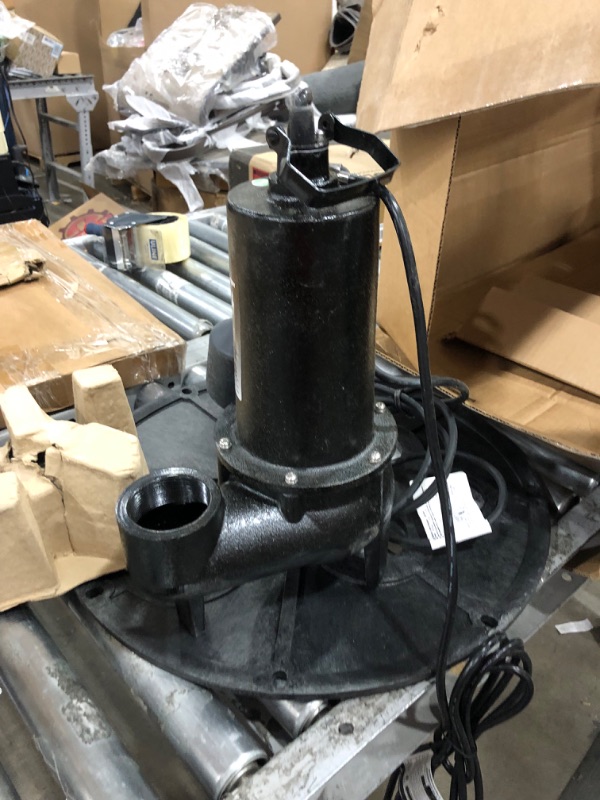 Photo 2 of ***Parts Only***Superior Pump 93015-U Cast Iron Tethered Float Switch Sewage Pump with Basin Kit, 1/2 HP, Black
