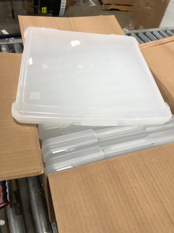 Photo 2 of ***DEFECTIVE - LIDS DON'T CLOSE***
IRIS USA 10 Pack Clear Scrapbook Paper Storage Boxes,12" x 12"