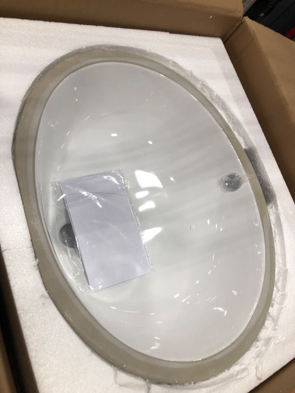 Photo 1 of 19.5 Inch Oval Undermount Vitreous Ceramic Lavatory Vanity Bathroom Sink Pure White