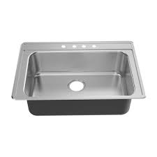 Photo 1 of 20G Brushed Stainless Steel 33 in. Single Bowl Kitchen Sink