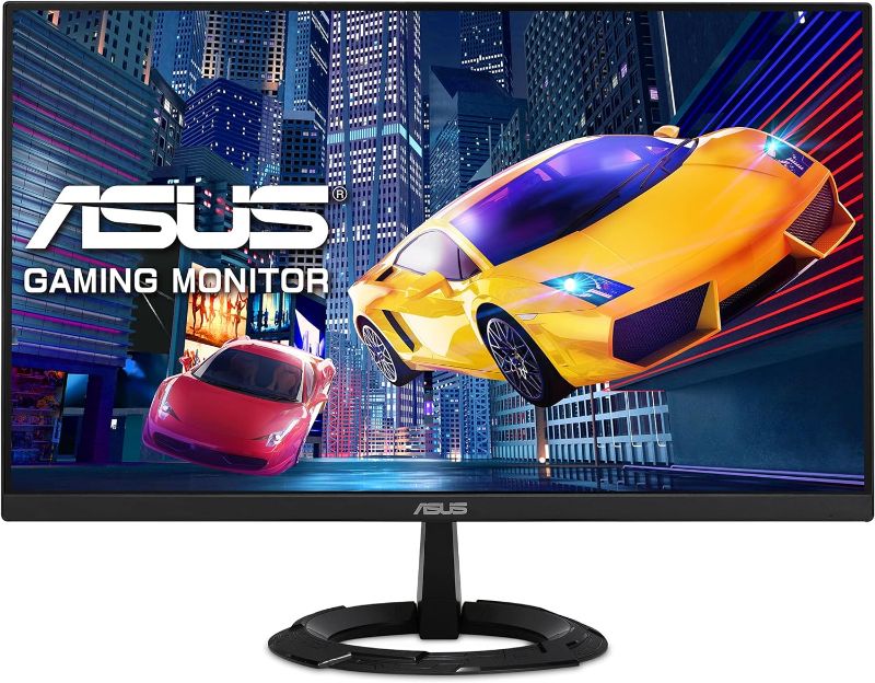 Photo 1 of ASUS 23.8” 1080P Gaming Monitor (VZ249QG1R) - Full HD, IPS, 75Hz, 1ms, Extreme Low Motion Blur, Speakers, FreeSync, Eye Care, VESA Mountable, Ultra-Slim, DisplayPort, HDMI, Tilt,Black
