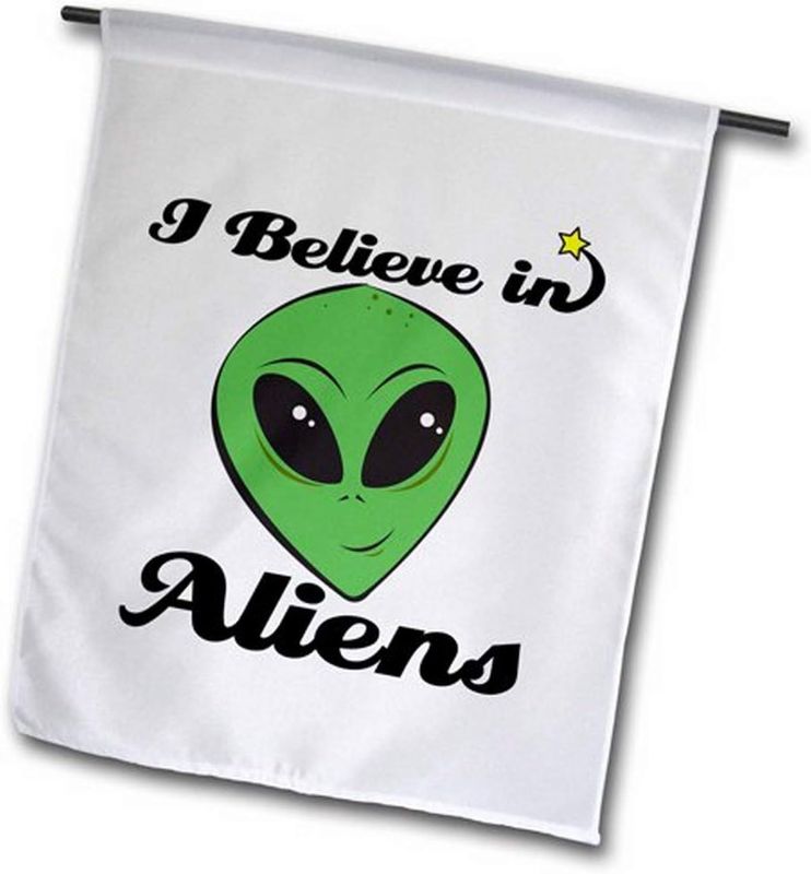 Photo 1 of 3dRose fl_102334_1 Funny I Believe in Aliens Design Garden Flag, 12 by 18-Inch 2 pack
