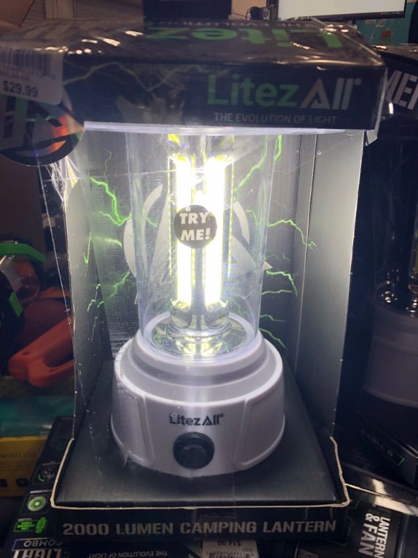 Photo 2 of * broken button * sold for parts/repair *
LITEZ ALL 2000 Lumen Lantern CAMPING LIGHT
