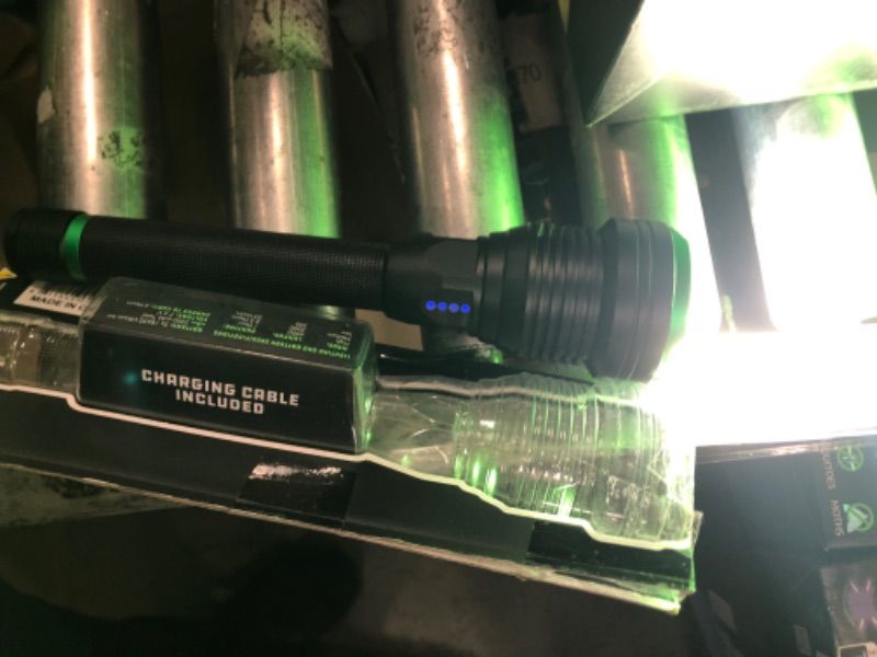 Photo 1 of **NON REFUNDABLE NO RETURNS SOLD AS IS**
**PARTS ONLY**
Kraken Rechargeable Tactical Grade Flashlight with Power Bank, 6000 Lumens
