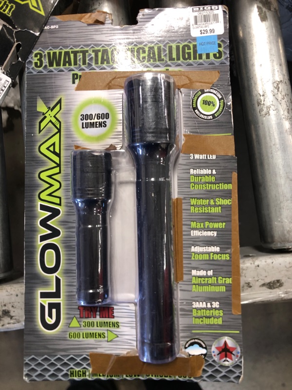 Photo 2 of GlowMax T6 CREE LED 3 Watt Flashlight - Blister Pack of 2
