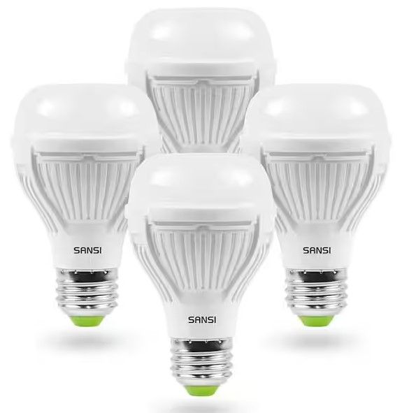 Photo 1 of 100-Watt Equivalent A19 Energy Saving Non-Dimmable LED Light Bulb 5000K Daylight (4-Pack)
