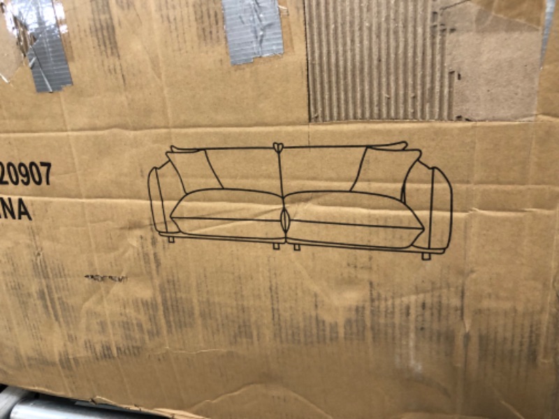 Photo 1 of **incomplete missing box 1 of 2!! dark green fluffy sofa