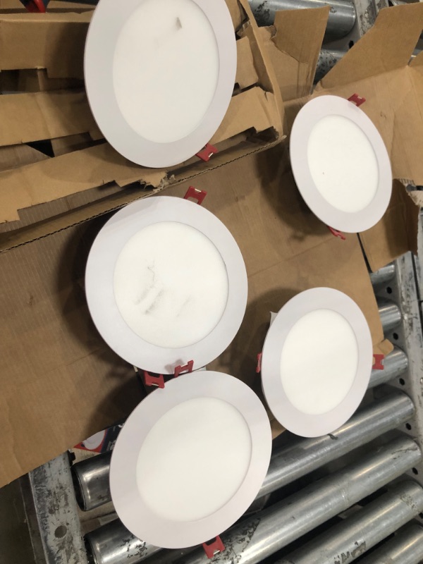 Photo 2 of Commercial Electric 6 in. White Flush Round Wet Rated LED Integrated Recessed Lighting Kit (5-Pack)