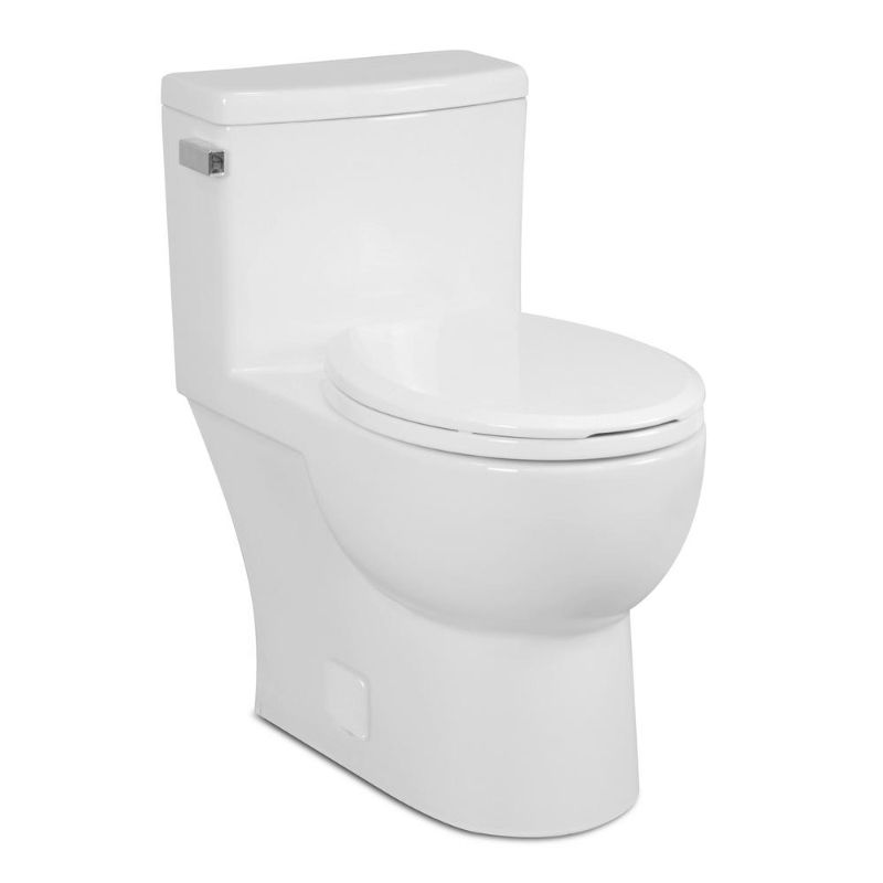 Photo 1 of (Minor Damage) Icera Malibu II 1.28 GPF Round One-Piece Toilet (Seat Included), Metal in White, Size 28.75 H X 15.5 W X 24.62 D in | Wayfair C-6360.01
