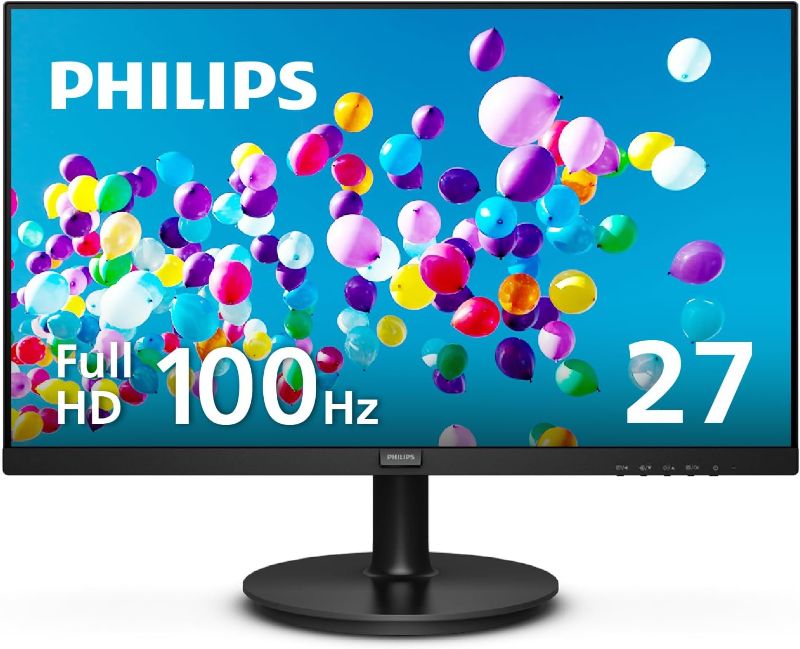 Photo 1 of PHILIPS 27 inch Class Thin Full HD (1920 x 1080) 100Hz Monitor, VESA, HDMI & VGA Port, 4 Year Advance Replacement Warranty, 271V8LB
