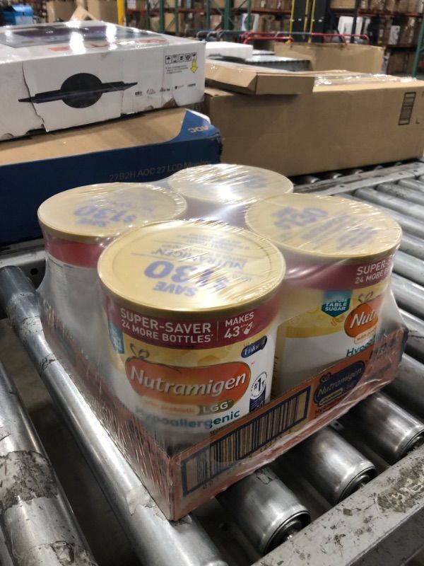 Photo 1 of **Best by April 1, 2025!! Enfamil Nutramigen Infant Formula, Hypoallergenic and Lactose Free Formula with Enflora LGG, Fast Relief from Severe Crying and Colic, Powder Can, 27.8 Ounce (Pack of 4)
