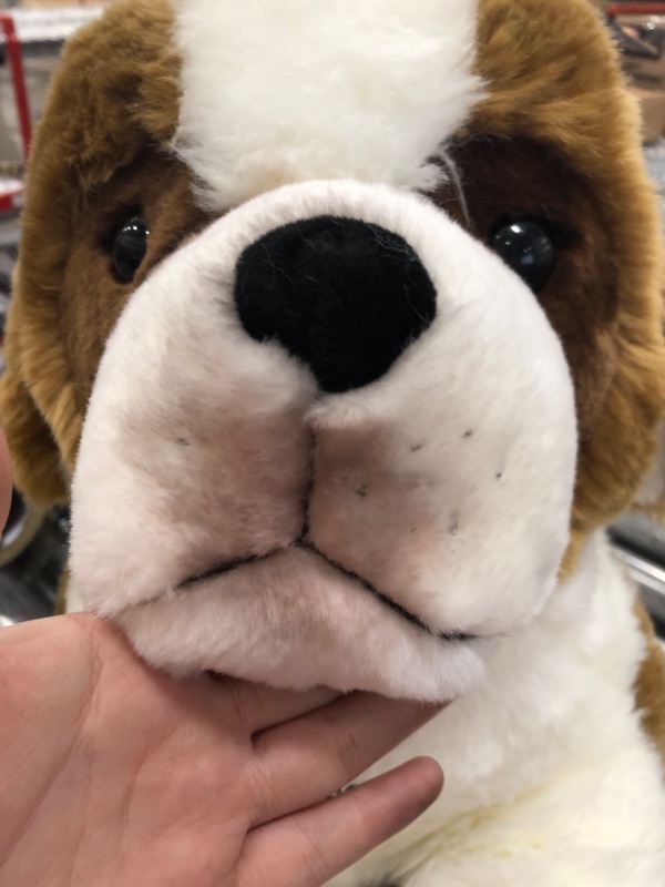 Photo 4 of Steiff 079627 Bernhard Saint Bernard Plush Animal Toy, Brown/White, Large